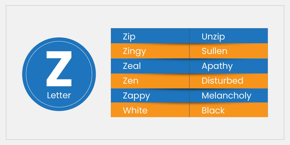 Opposite-words-starting-with-the-letter-Z