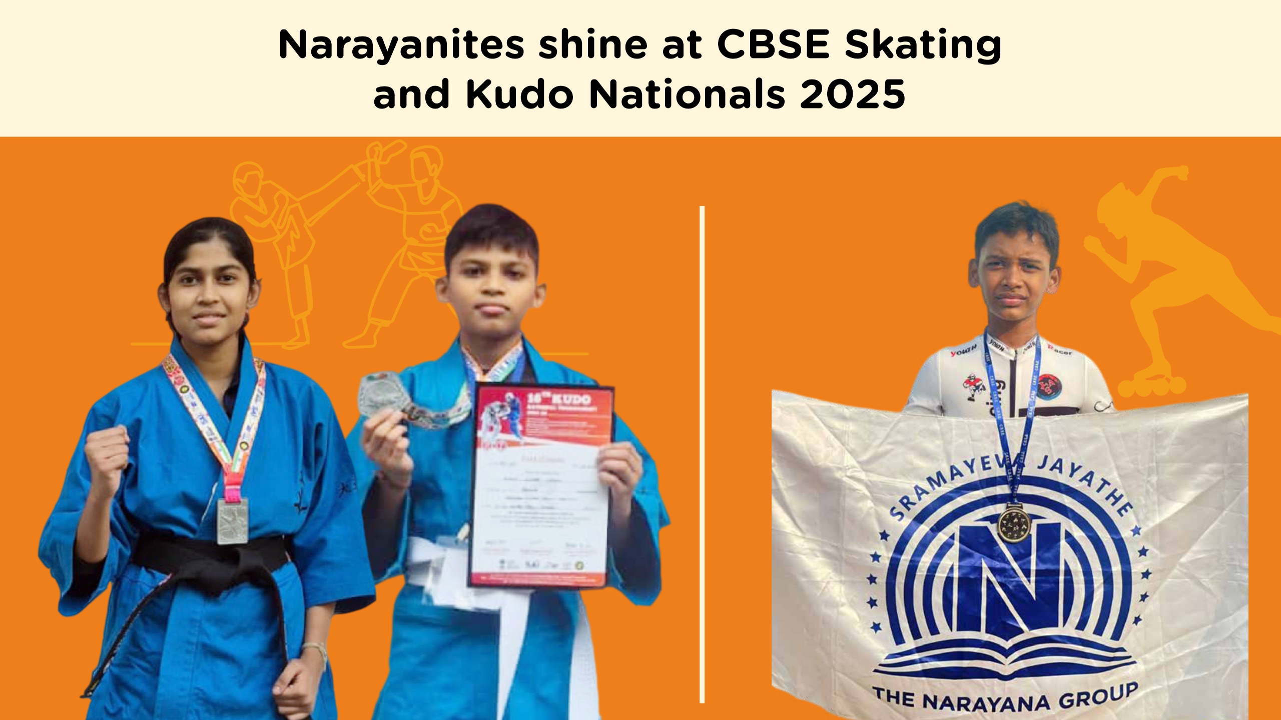 Narayana Schools’ Students Excel at National Skating and Kudo Championships