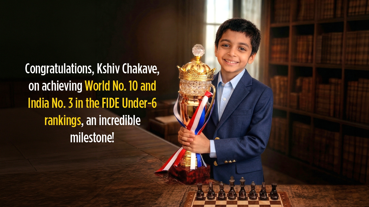 Narayana Schools’ student Kshiv Chakave Ranked World No.10, India No.3, and Maharashtra No.1 at LBHM All India Open FIDE Chess Tournament