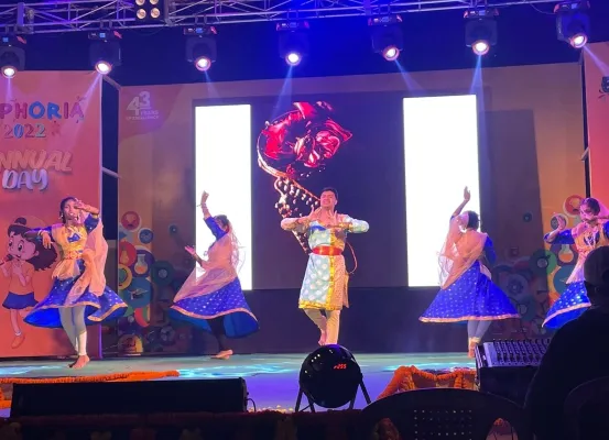 Student cultural performances on stage